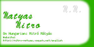 matyas mitro business card